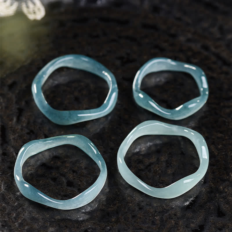 Buddha Stones Bague Jade Chance Irrégulière - image 4