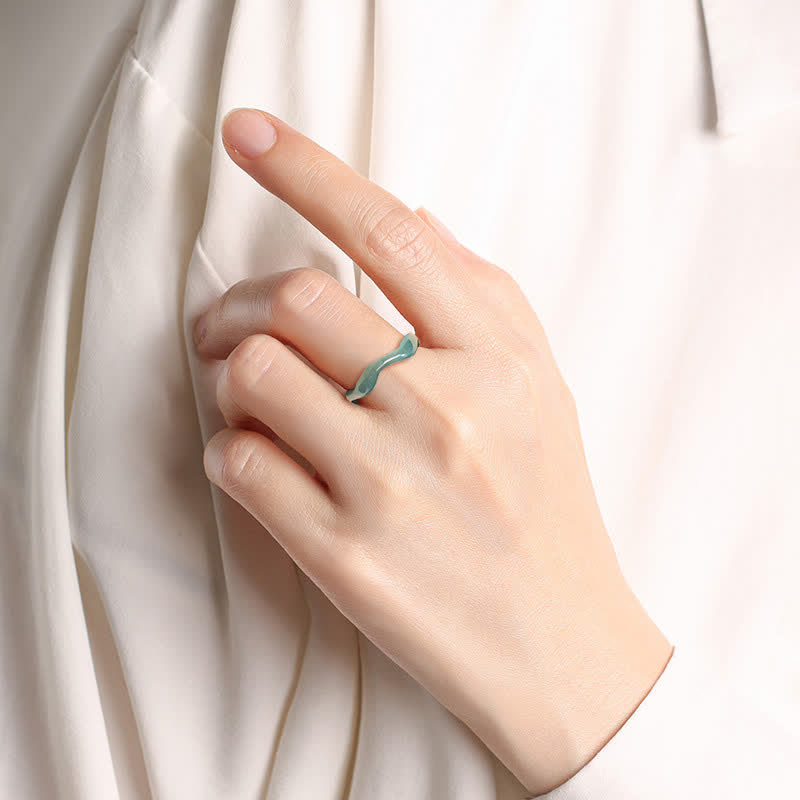 Buddha Stones Bague Jade Chance Irrégulière - image 5
