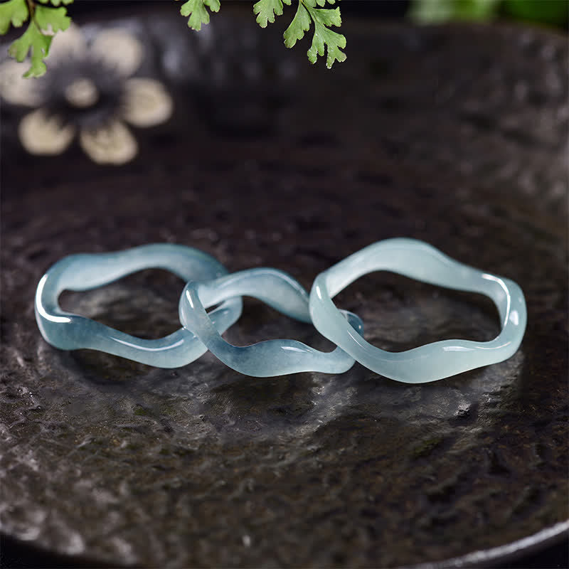 Buddha Stones Bague Jade Chance Irrégulière - image 3