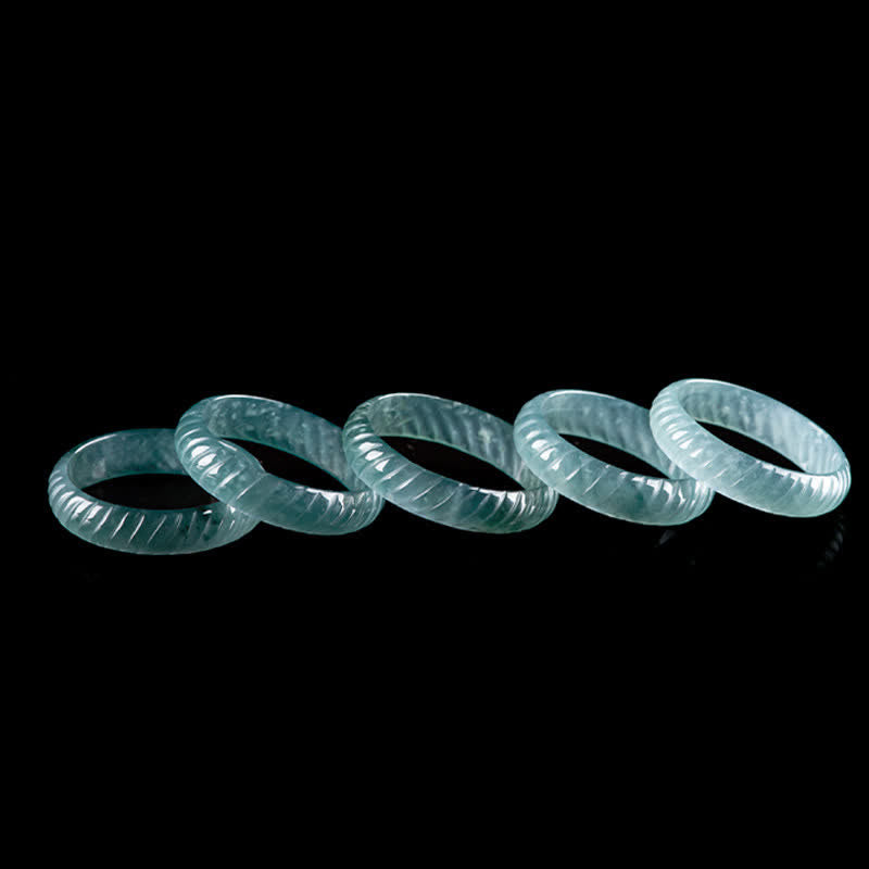 Buddha Stones Bague de pouvoir en écailles de dragon de jade translucide - image 8
