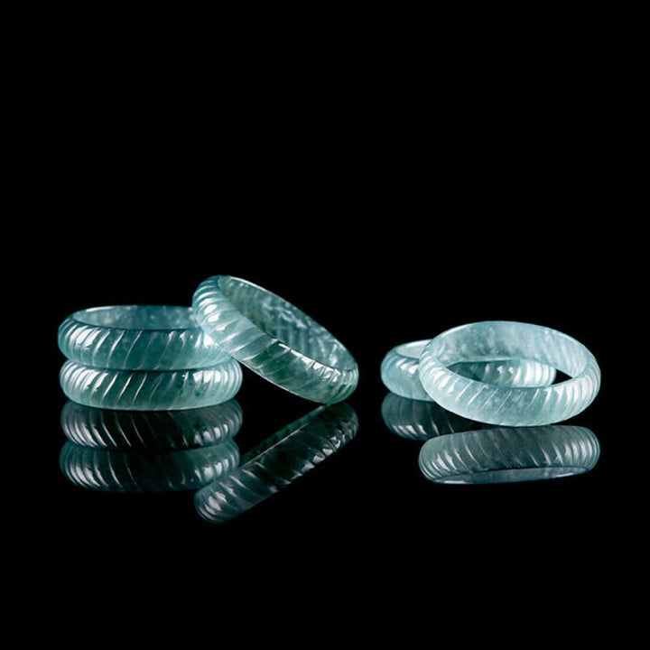 Buddha Stones Bague de pouvoir en écailles de dragon de jade translucide - image 6