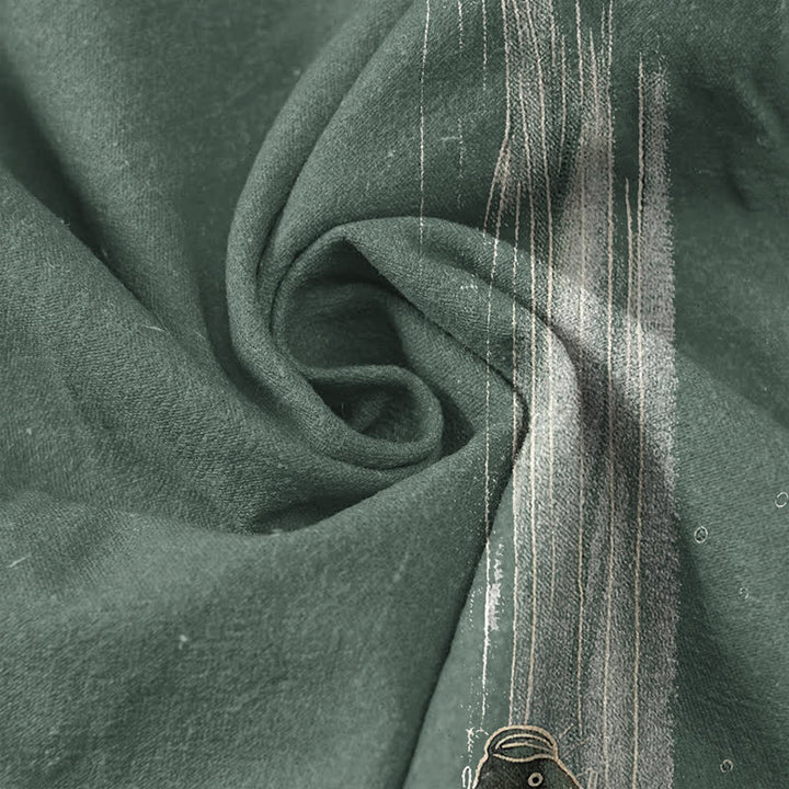 Buddha Stones Chemise à manches courtes et demi-boutonnée pour homme, motif de carpes koï et ondulations de l'eau - image 4