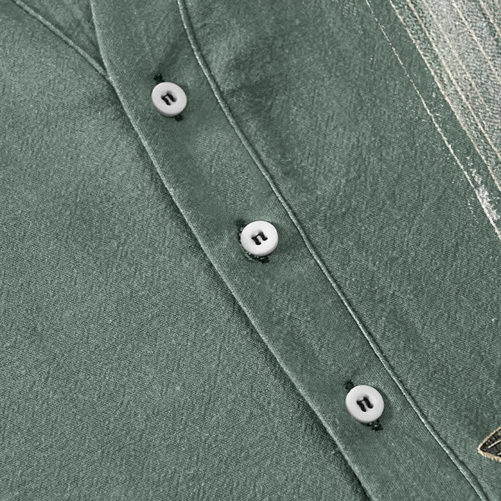 Buddha Stones Chemise à manches courtes et demi-boutonnée pour homme, motif de carpes koï et ondulations de l'eau - image 3
