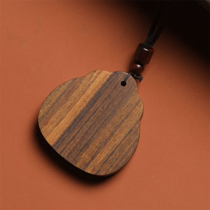 Buddha Stones Collier en bois de sappan, lotus purity, émail incrusté de corde tressée - image 3