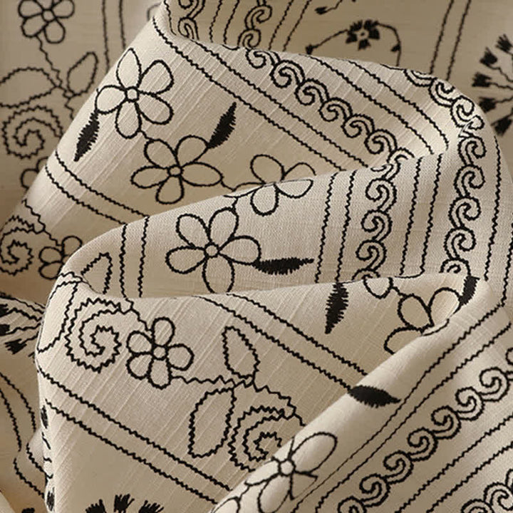 Buddha Stones Pantalon Capri bohème décontracté printemps-été à cordon de serrage, rayé, branches et étoiles, style sarouel, avec poches - image 4