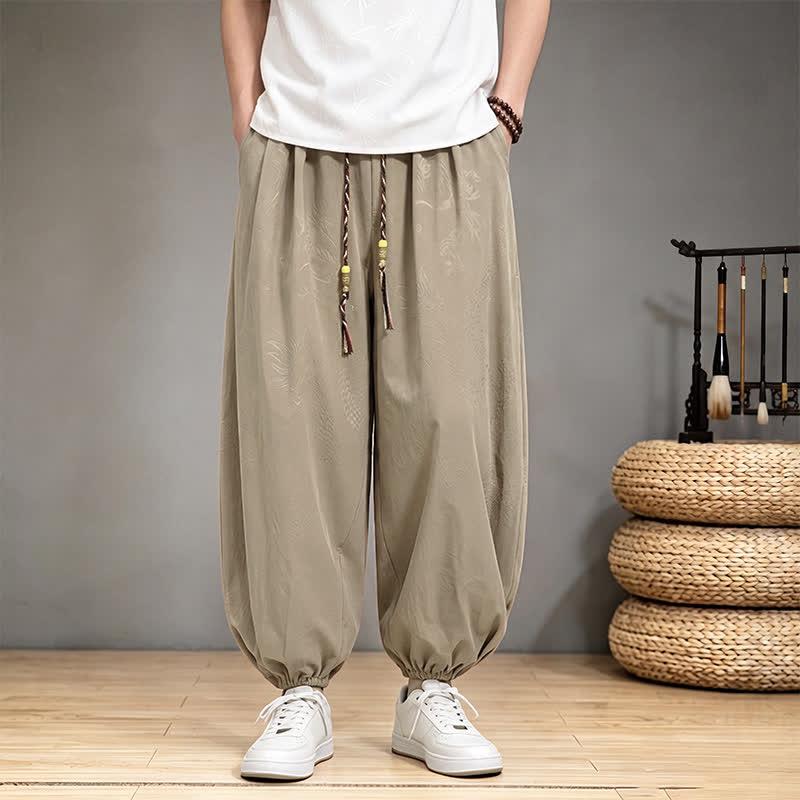 Buddha Stones Pantalon harem homme décontracté printemps-été style Tang à cordon de serrage et poches - image 7
