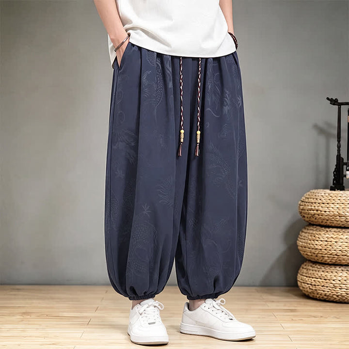 Buddha Stones Pantalon harem homme décontracté printemps-été style Tang à cordon de serrage et poches - image 16