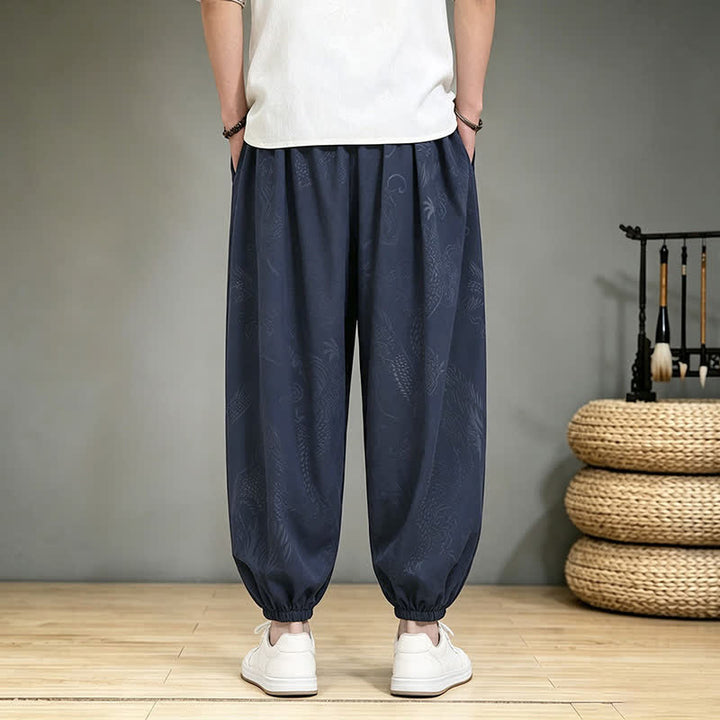Buddha Stones Pantalon harem homme décontracté printemps-été style Tang à cordon de serrage et poches - image 18