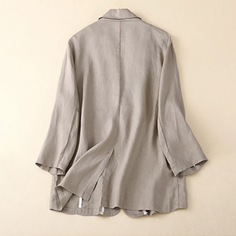Buddha Stones Chemises à manches trois-quarts pour femme, style minimaliste décontracté, avec poche plaquée, idéales pour le printemps et l'été. - image 13