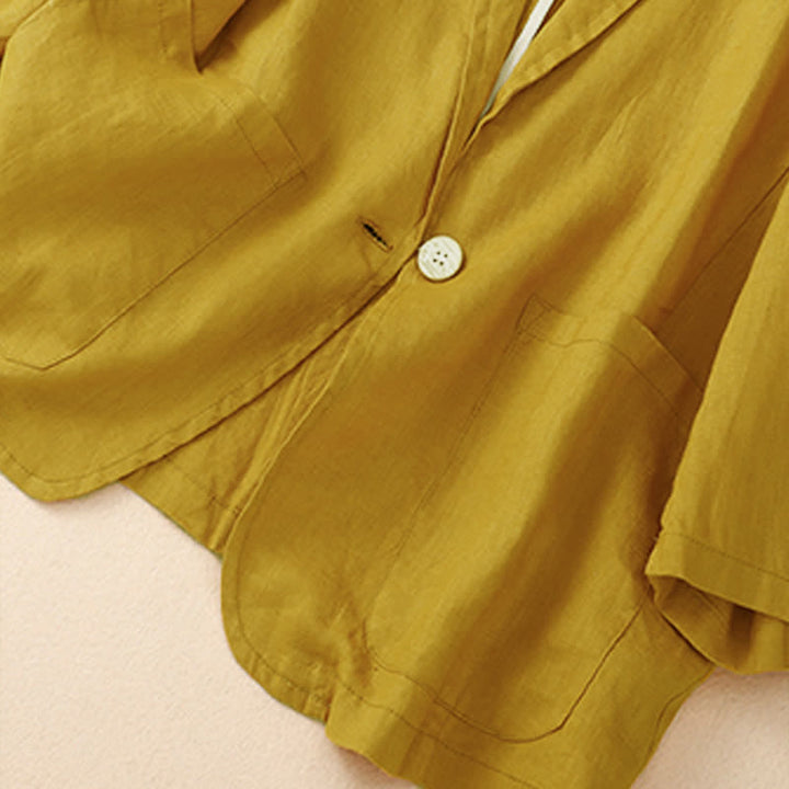 Buddha Stones Chemises à manches trois-quarts pour femme, style minimaliste décontracté, avec poche plaquée, idéales pour le printemps et l'été. - image 24