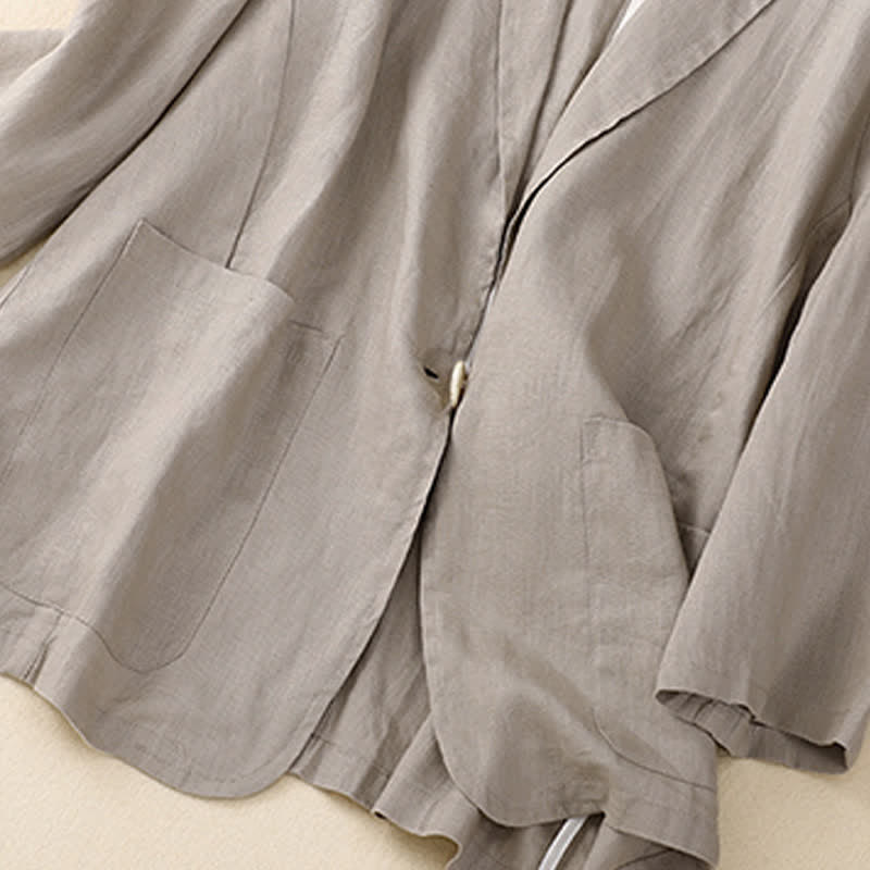Buddha Stones Chemises à manches trois-quarts pour femme, style minimaliste décontracté, avec poche plaquée, idéales pour le printemps et l'été. - image 16