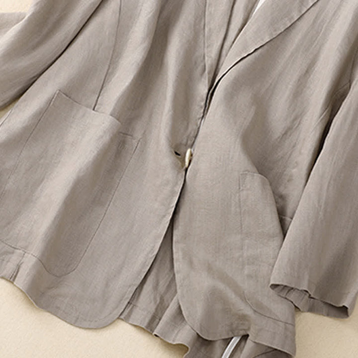 Buddha Stones Chemises à manches trois-quarts pour femme, style minimaliste décontracté, avec poche plaquée, idéales pour le printemps et l'été. - image 16