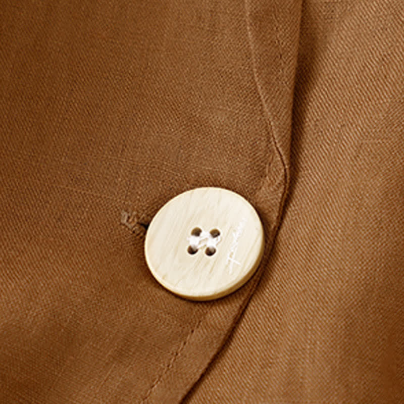 Buddha Stones Chemises à manches trois-quarts pour femme, style minimaliste décontracté, avec poche plaquée, idéales pour le printemps et l'été. - image 3