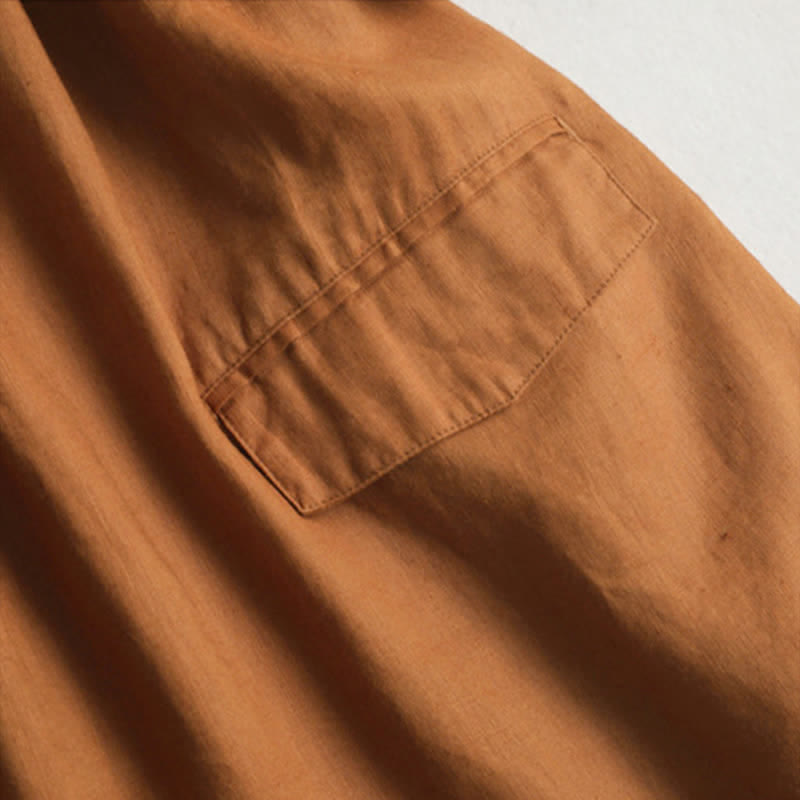 Buddha Stones Robe courte unie à manches courtes et poches, style minimaliste et décontracté, idéale pour le printemps et l'été. - image 7