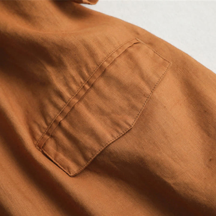 Buddha Stones Robe courte unie à manches courtes et poches, style minimaliste et décontracté, idéale pour le printemps et l'été. - image 8