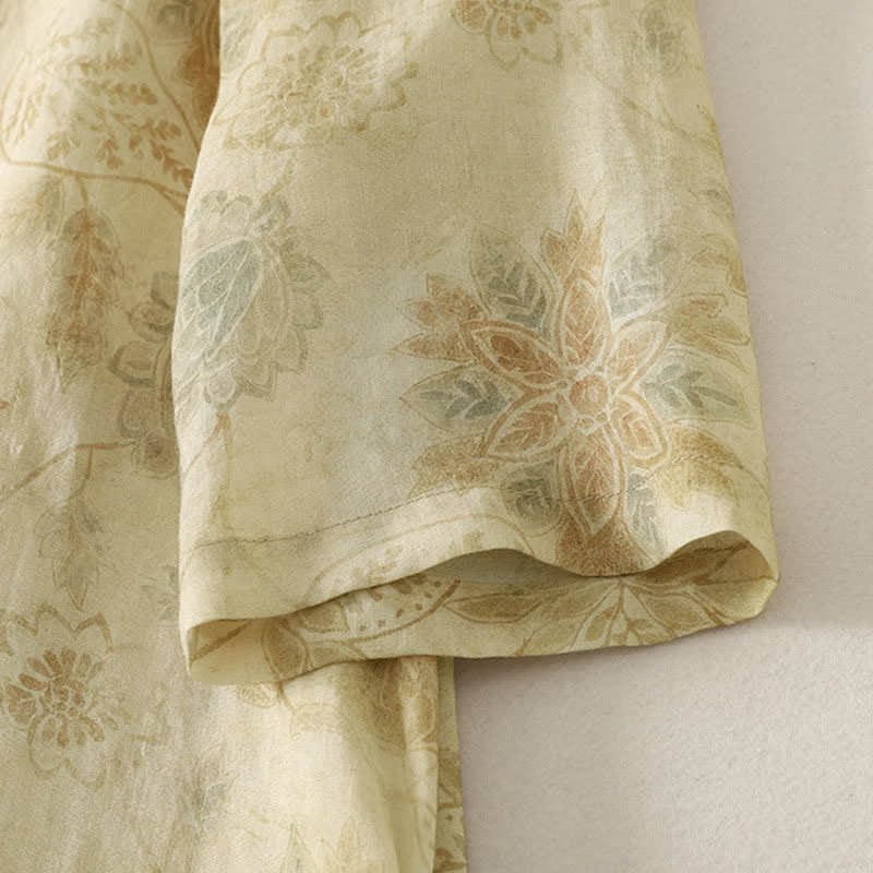 Buddha Stones Robe longue à manches longues pour femme, style bohème printanier, élégante et fleurie - image 7