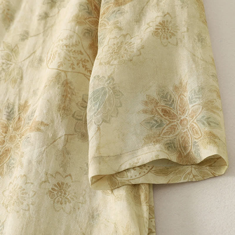 Buddha Stones Robe longue à manches longues pour femme, style bohème printanier, élégante et fleurie - image 6