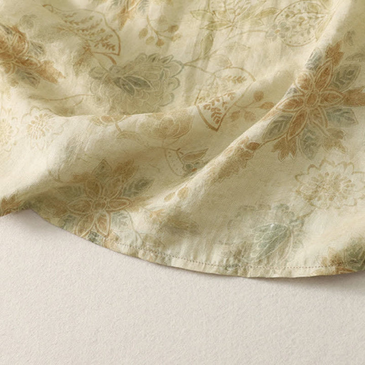 Buddha Stones Robe longue à manches longues pour femme, style bohème printanier, élégante et fleurie - image 8