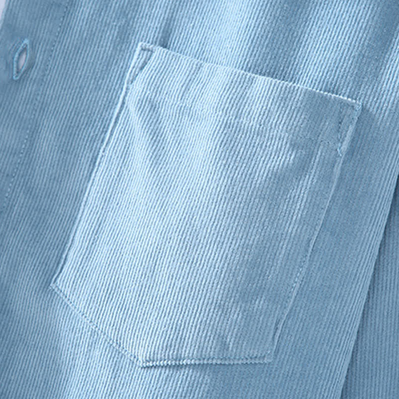 Buddha Stones Chemises à manches longues pour homme, en coton uni, style automne-hiver, avec poche plaquée et poche. - image 11