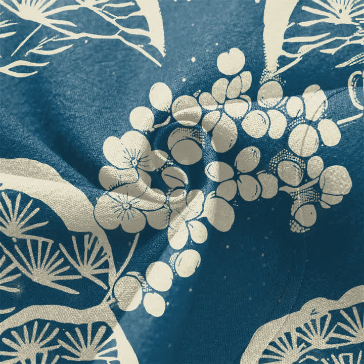 Buddha Stones Kimono ouvert pour homme en coton, pin et fleurs de prunier - image 5