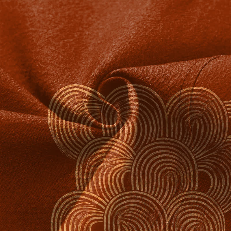 Buddha Stones Kimono pour homme en coton à motif de vagues en croissant, ouvert sur le devant - image 5