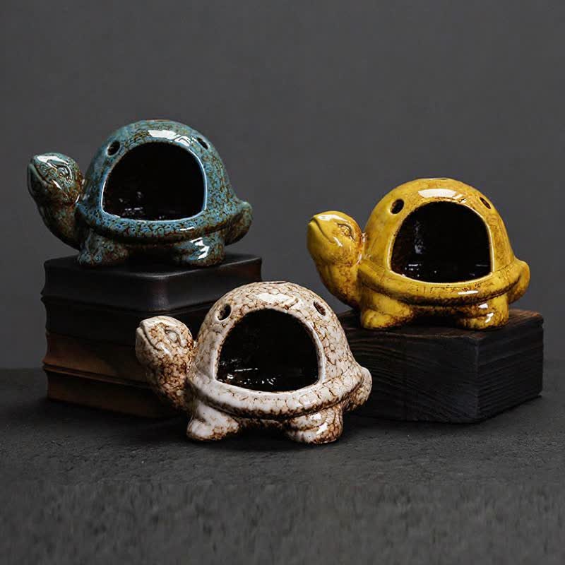 Buddha Stones Brûleur d'encens en céramique Tortue Endurance - image 19