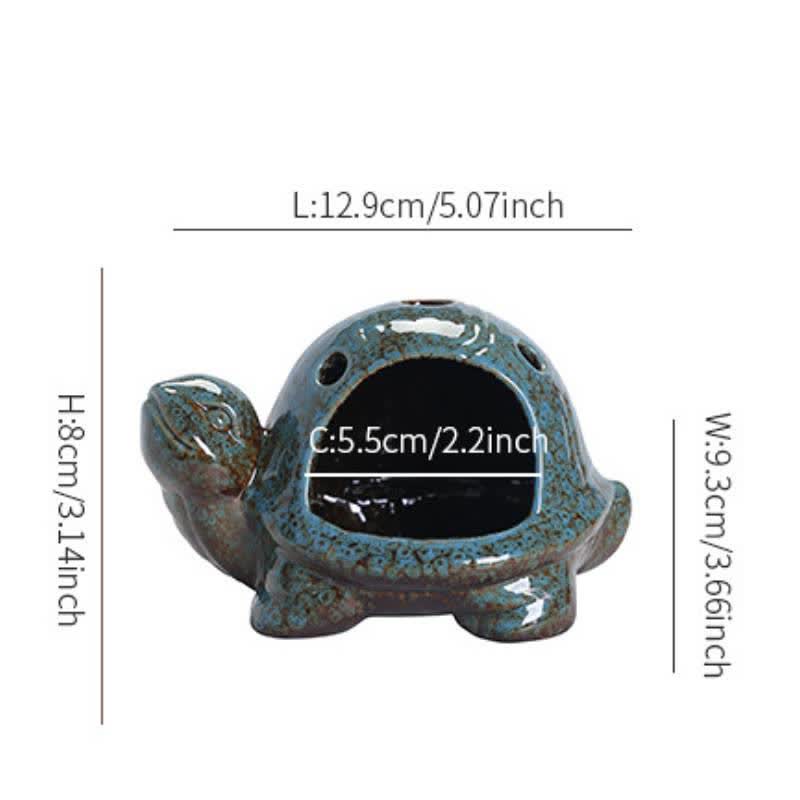 Buddha Stones Brûleur d'encens en céramique Tortue Endurance - image 3