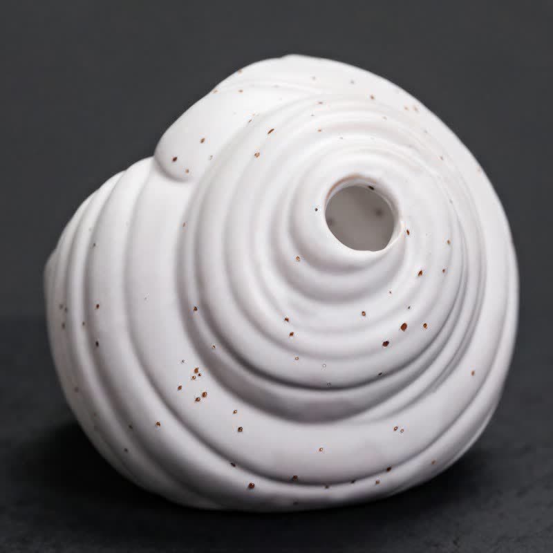 Buddha Stones Brûleurs d'encens en coquillage de conque de purification Shankha en céramique - image 10