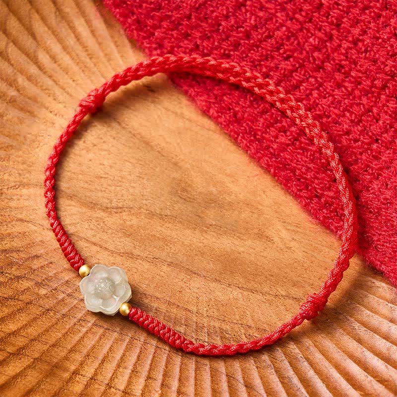 Bracelet de perles d'amour en jade Hetian naturel et Buddha Stones, motif fleur de pêcher - image 3