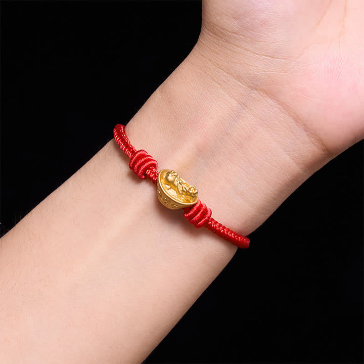 Buddha Stones Bracelet Pi Xiu en alliage à fil rouge, symbole de richesse - image 4