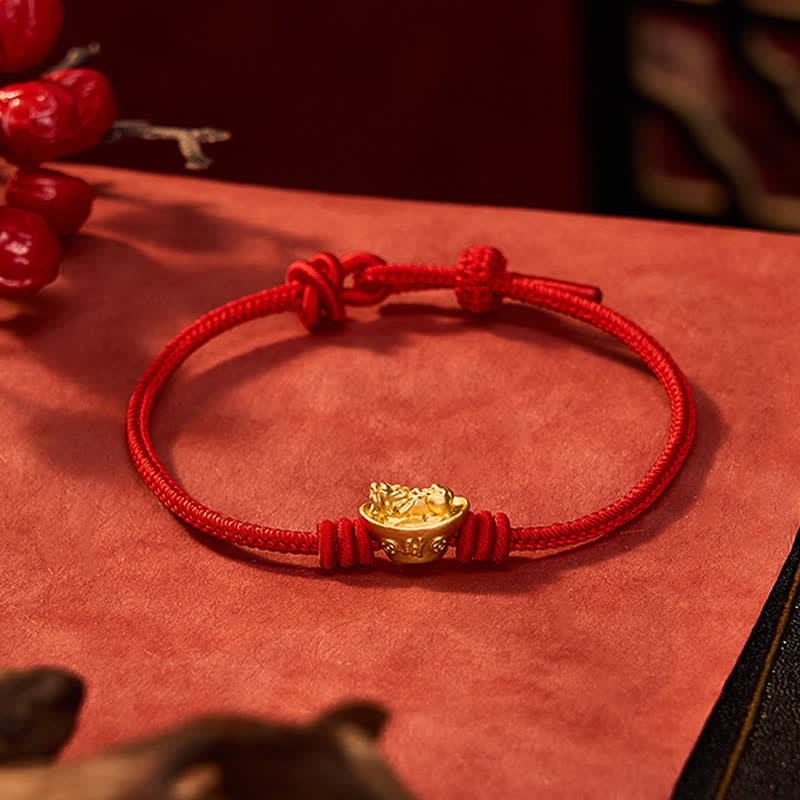 Buddha Stones Bracelet Pi Xiu en alliage à fil rouge, symbole de richesse - image 3