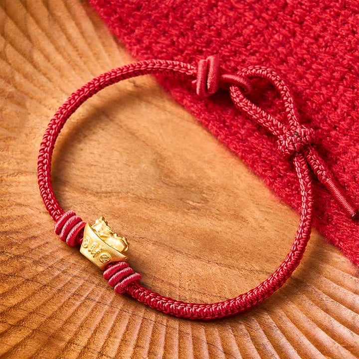 Buddha Stones Bracelet Pi Xiu en alliage à fil rouge, symbole de richesse - image 10