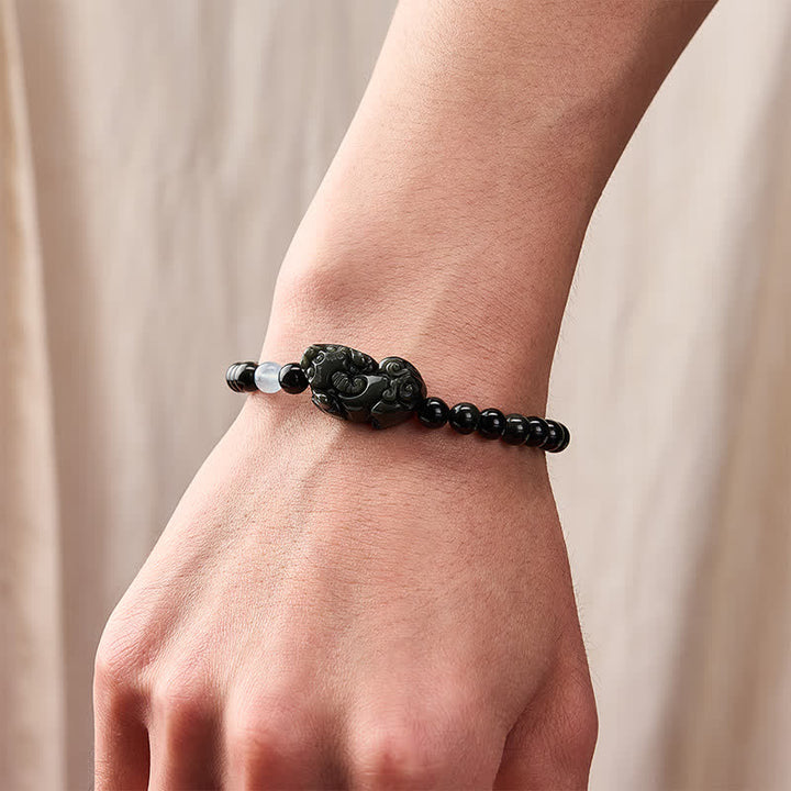 Buddha Stones Bracelet Pi Xiu en obsidienne arc-en-ciel pour la richesse et la transformation positive - image 3