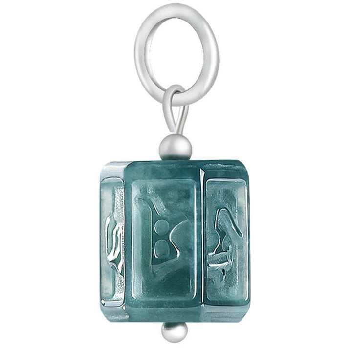 Buddha Stones Collier pendentif carré Jade Om Mani Padme Hum Sagesse - image 9