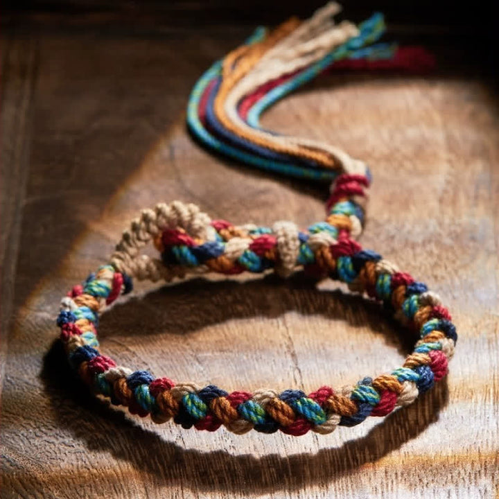Buddha Stones Bracelet porte-bonheur tibétain multicolore tissé à la main - image 2
