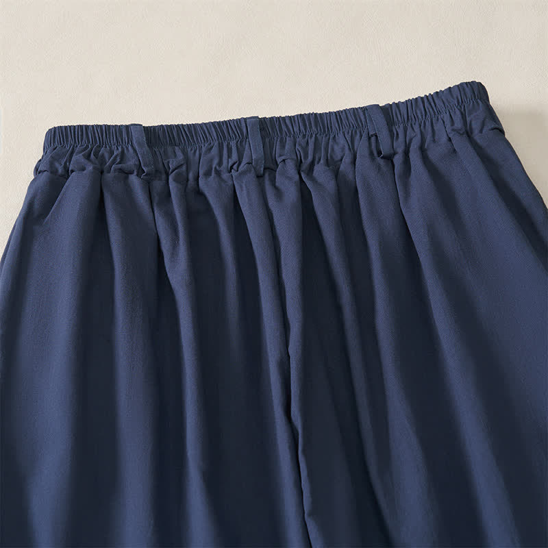 Buddha Stones Pantalon basique décontracté printemps-été, coupe 7/8, jambes droites, poches - image 3