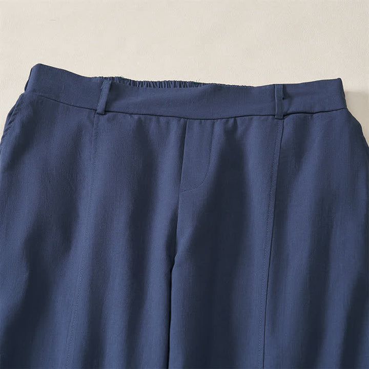 Buddha Stones Pantalon basique décontracté printemps-été, coupe 7/8, jambes droites, poches - image 2
