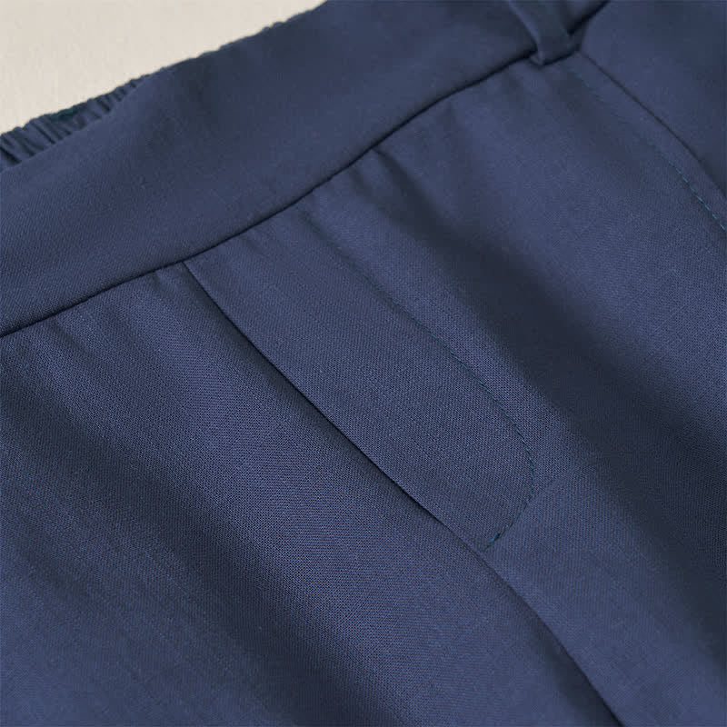 Buddha Stones Pantalon basique décontracté printemps-été, coupe 7/8, jambes droites, poches - image 5