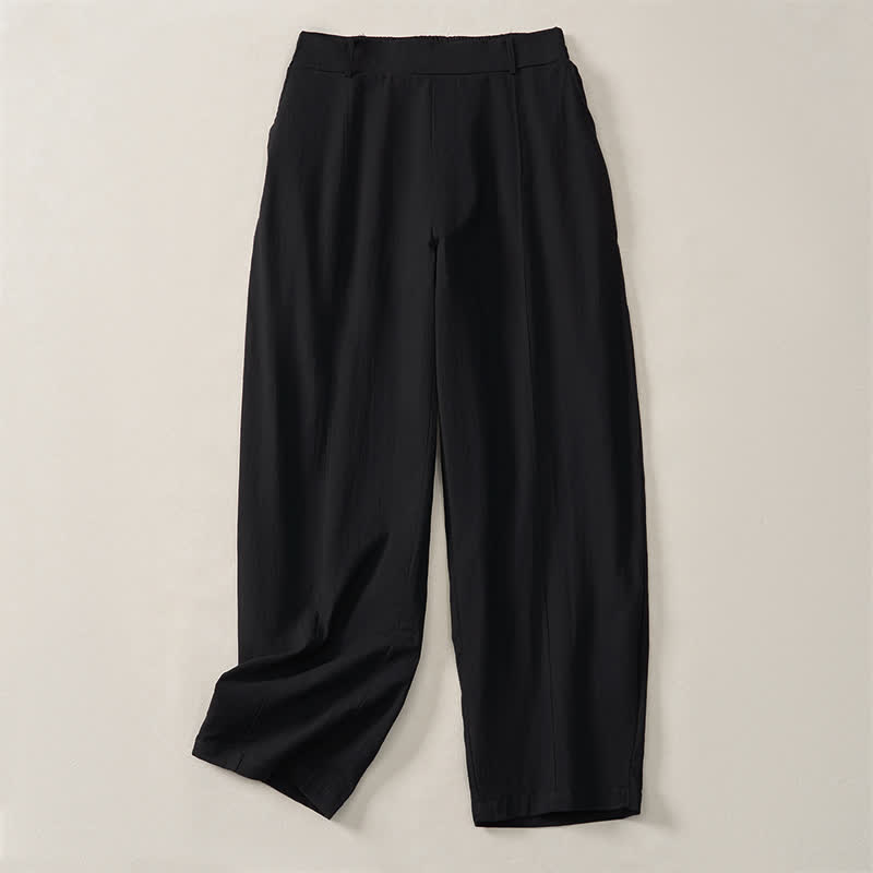 Buddha Stones Pantalon basique décontracté printemps-été, coupe 7/8, jambes droites, poches - image 11
