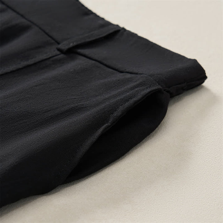 Buddha Stones Pantalon basique décontracté printemps-été, coupe 7/8, jambes droites, poches - image 14