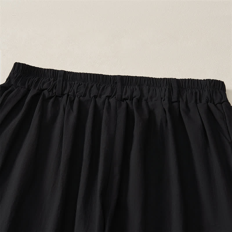 Buddha Stones Pantalon basique décontracté printemps-été, coupe 7/8, jambes droites, poches - image 13