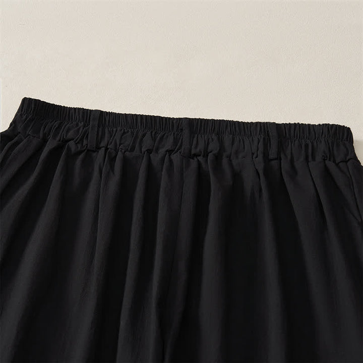 Buddha Stones Pantalon basique décontracté printemps-été, coupe 7/8, jambes droites, poches - image 13