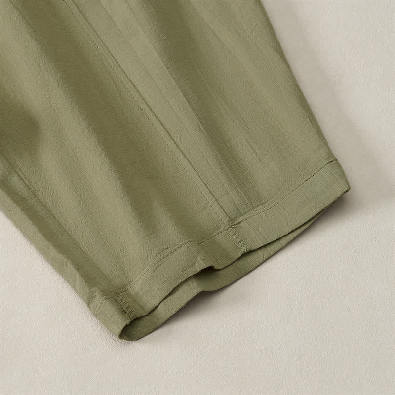 Buddha Stones Pantalon basique décontracté printemps-été, coupe 7/8, jambes droites, poches - image 31