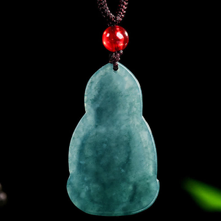 Buddha Stones Collier pendentif en jade sculpté représentant Avalokiteshvara, symbole de chance et de compassion - image 2