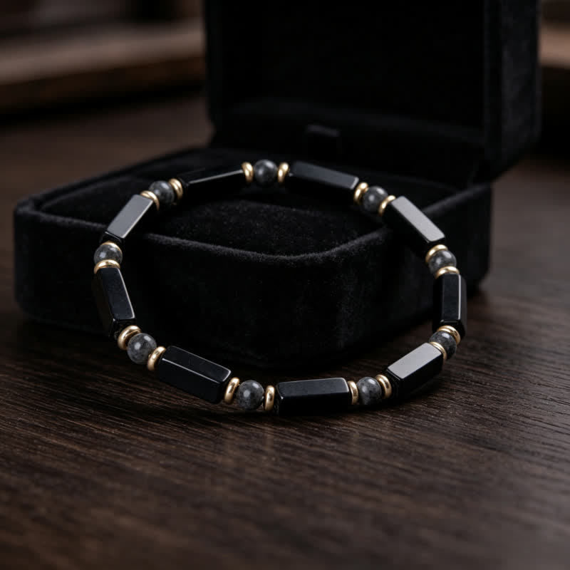 Buddha Stones Bracelet de protection en onyx noir avec perle en cuivre - image 8