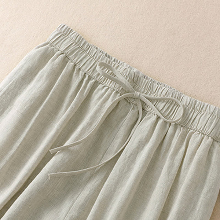Buddha Stones Pantalon court basique décontracté printemps-été, style sarouel, avec poches - image 17