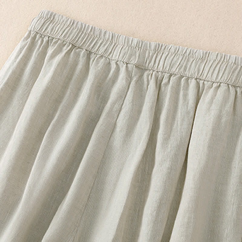 Buddha Stones Pantalon court basique décontracté printemps-été, style sarouel, avec poches - image 18