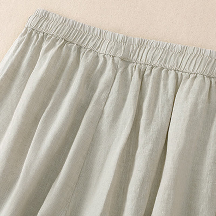 Buddha Stones Pantalon court basique décontracté printemps-été, style sarouel, avec poches - image 18