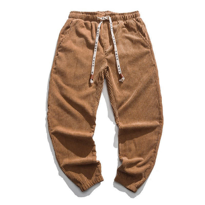 Buddha Stones Pantalon d'hiver rétro classique en velours côtelé uni, coupe fuselée, avec cordon de serrage et poches. - Pérou - US/UK/AU46, EU56 (5XL) - image 2