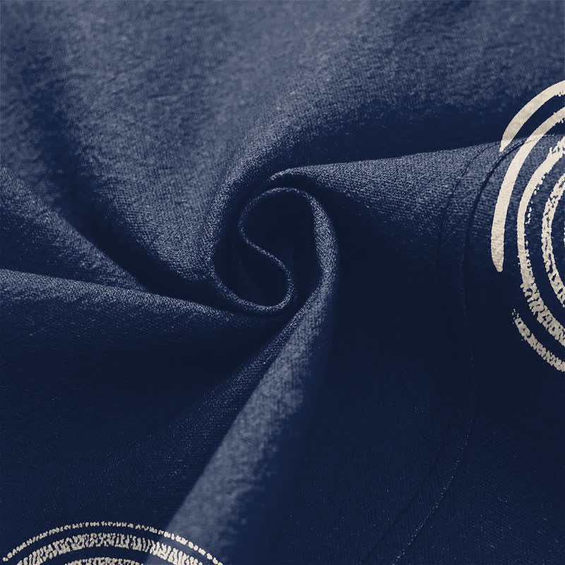 Buddha Stones Kimono pour homme en coton à motif spirale concentrique, ouvert sur le devant - image 5